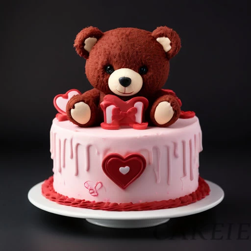 Teddy Valentine Special Cake